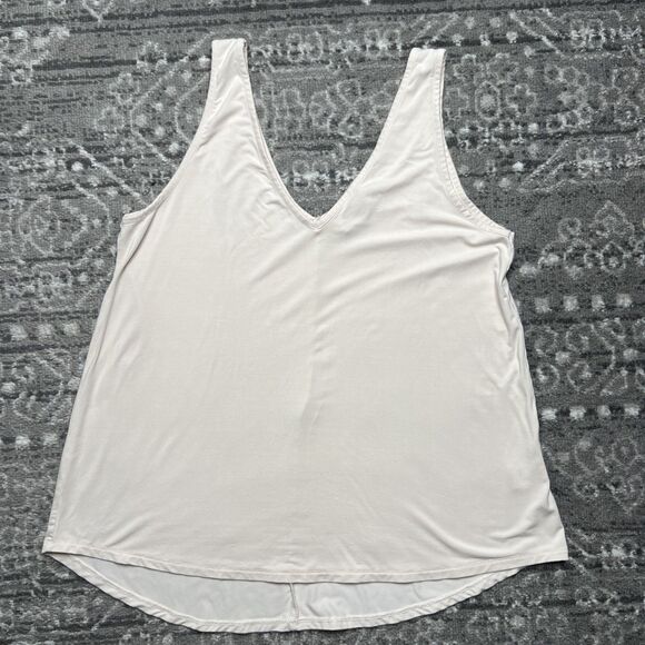 Luminary Fine Collection Ivory Sleeveless Tank Medium Double V Bamboo Capsule - Picture 1 of 7